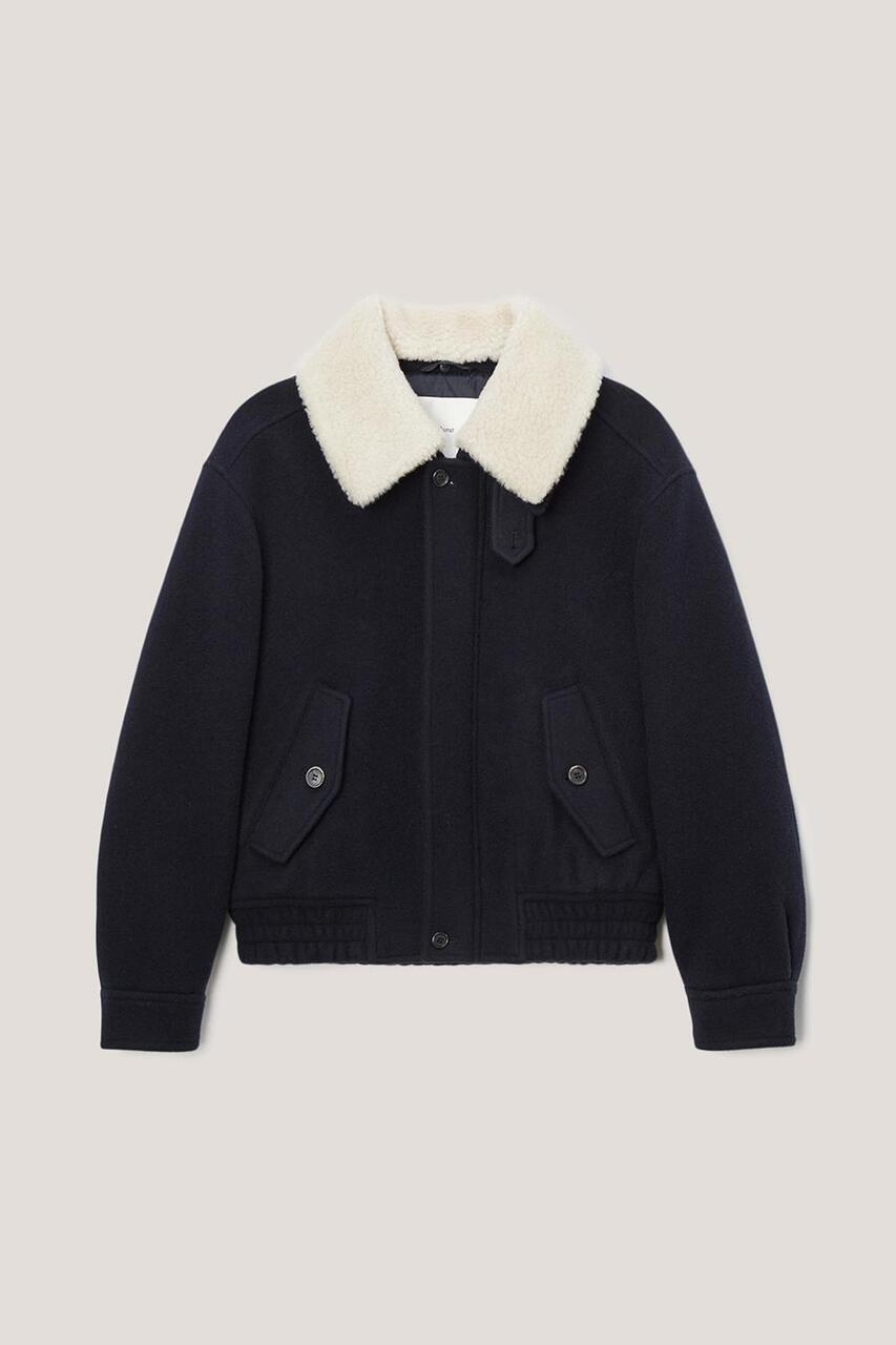 FUR COLLAR BLOUSON JACKET