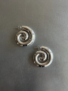 PUFFY SPIRAL HOOP EARRINGS