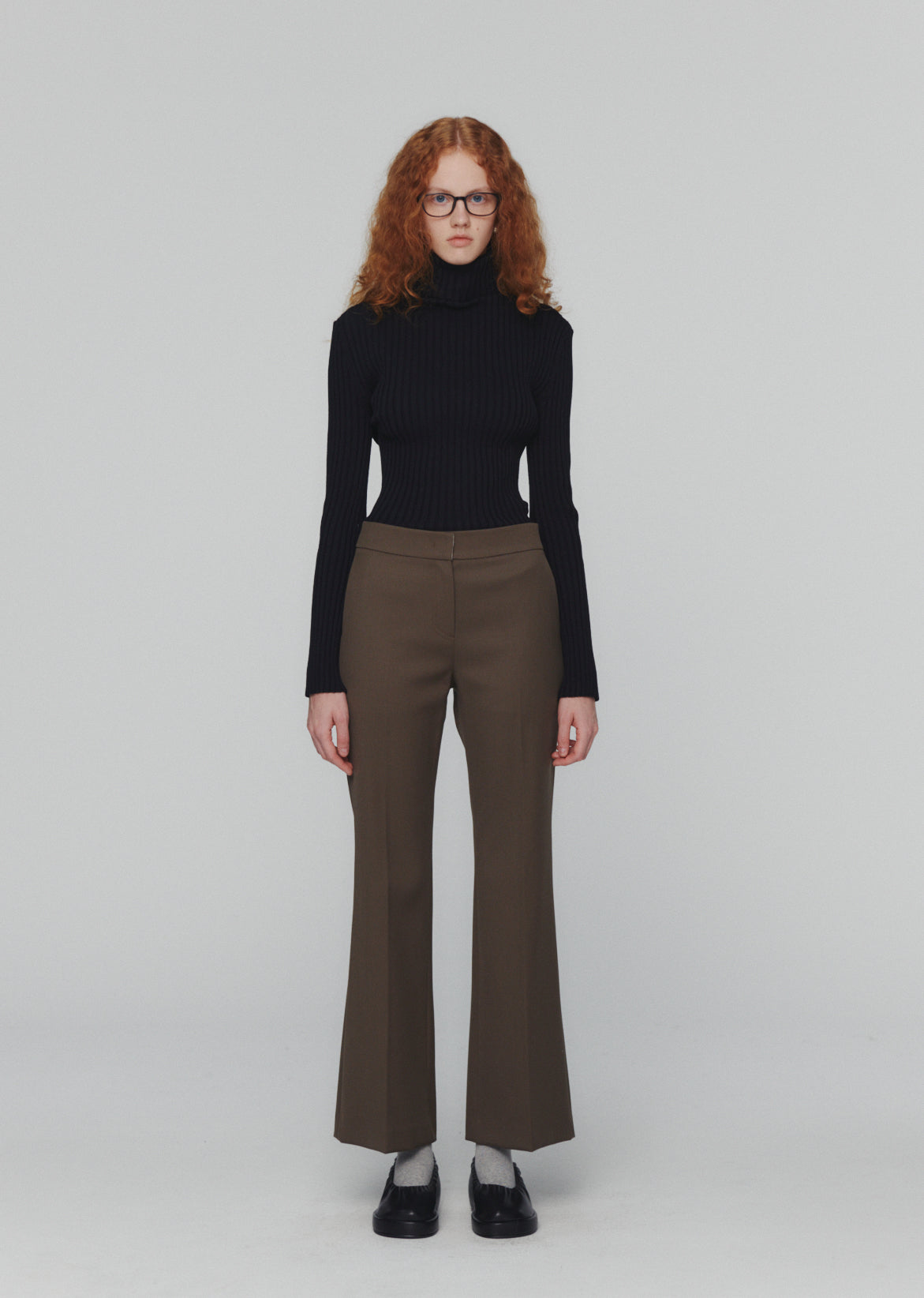 STRAIGHT FIT WOOL PANTS