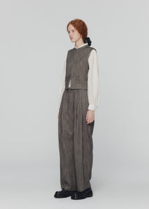 WOOL TWO TUCK WRAP PANTS