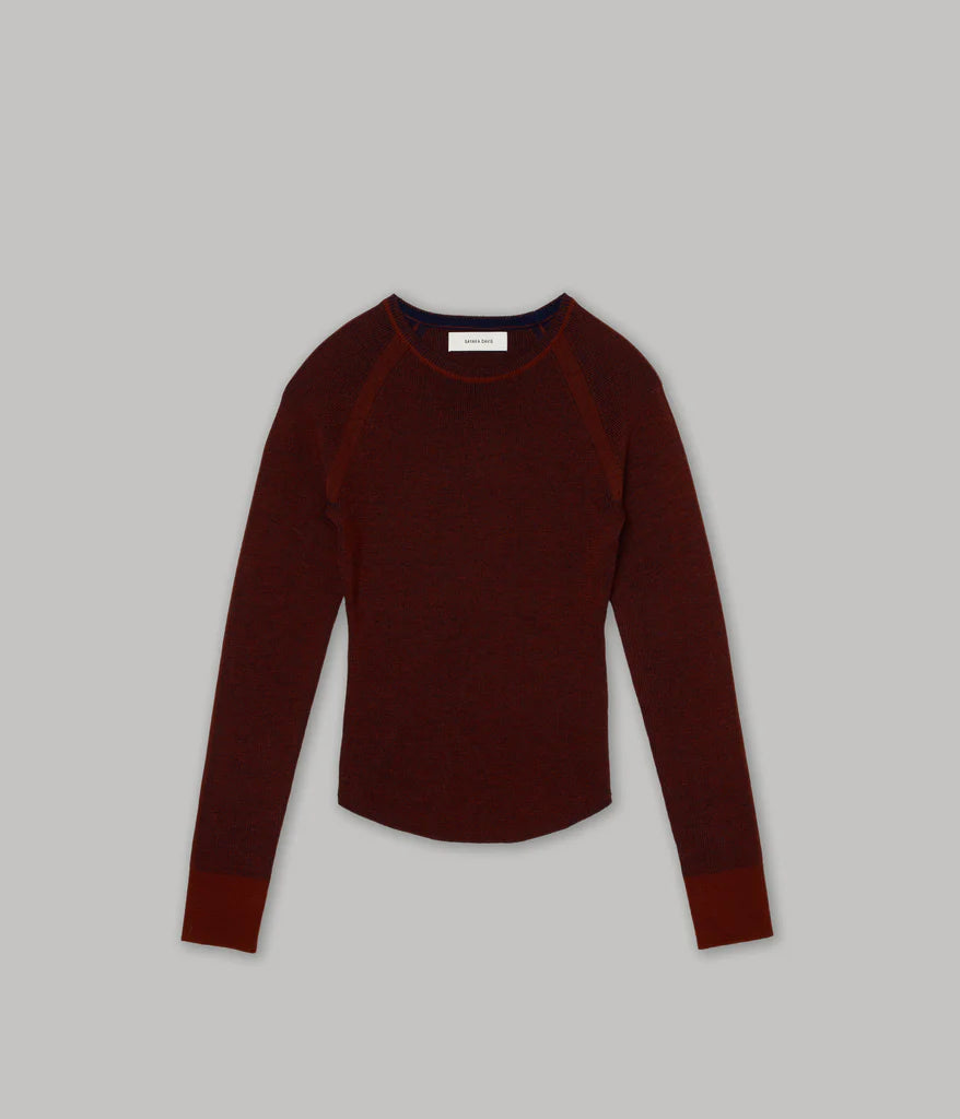 COMBO RIBBED CREWNECK