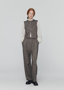 WOOL TWO TUCK WRAP PANTS