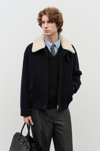 FUR COLLAR BLOUSON JACKET