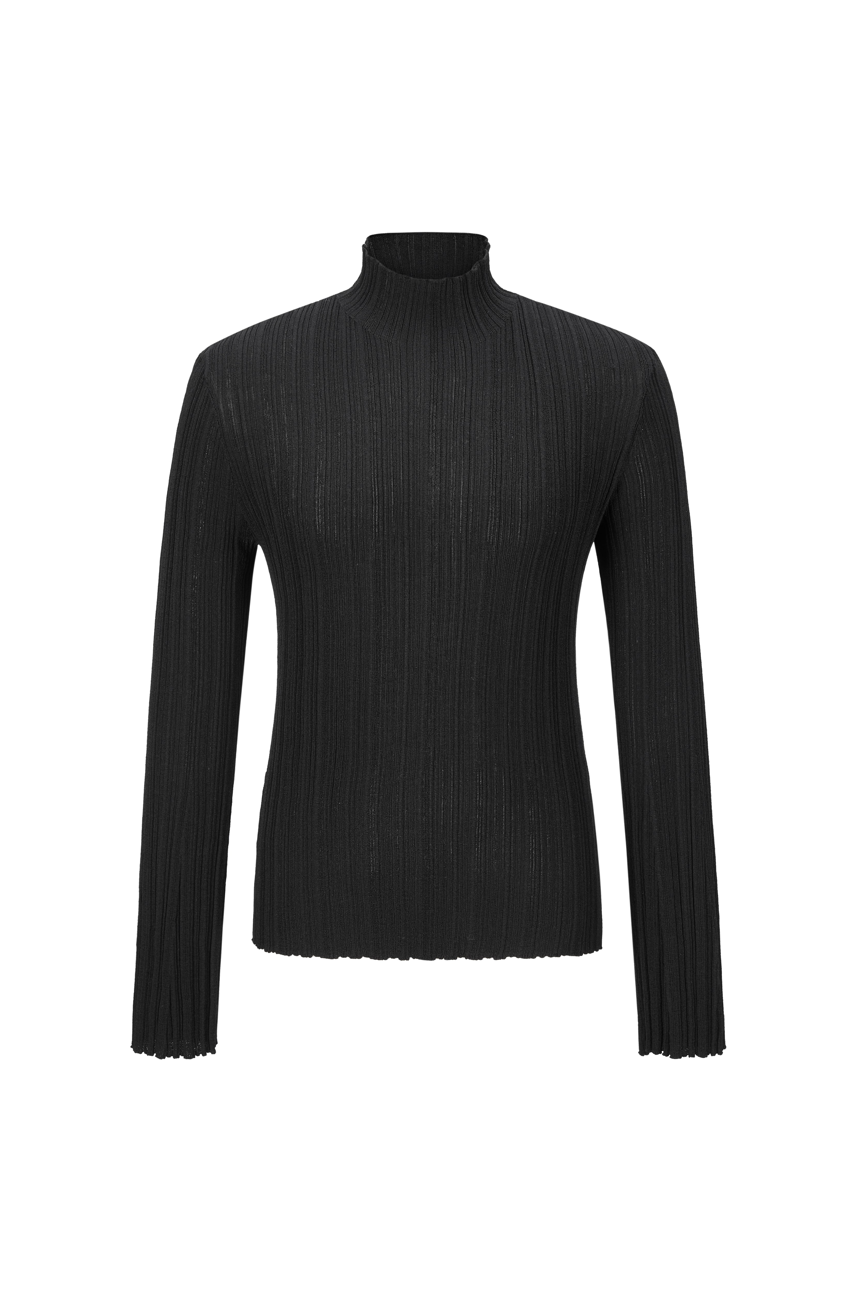 PLEATED MOCK NECK