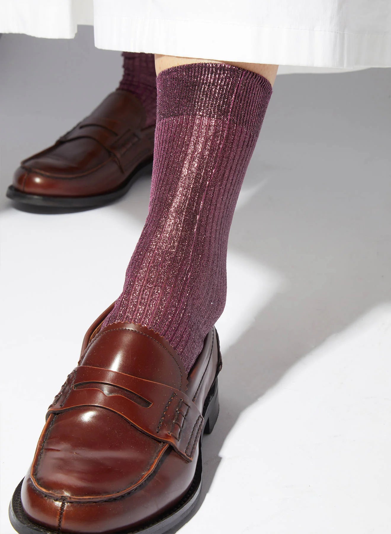 LAMINATED RIBBED SOCK