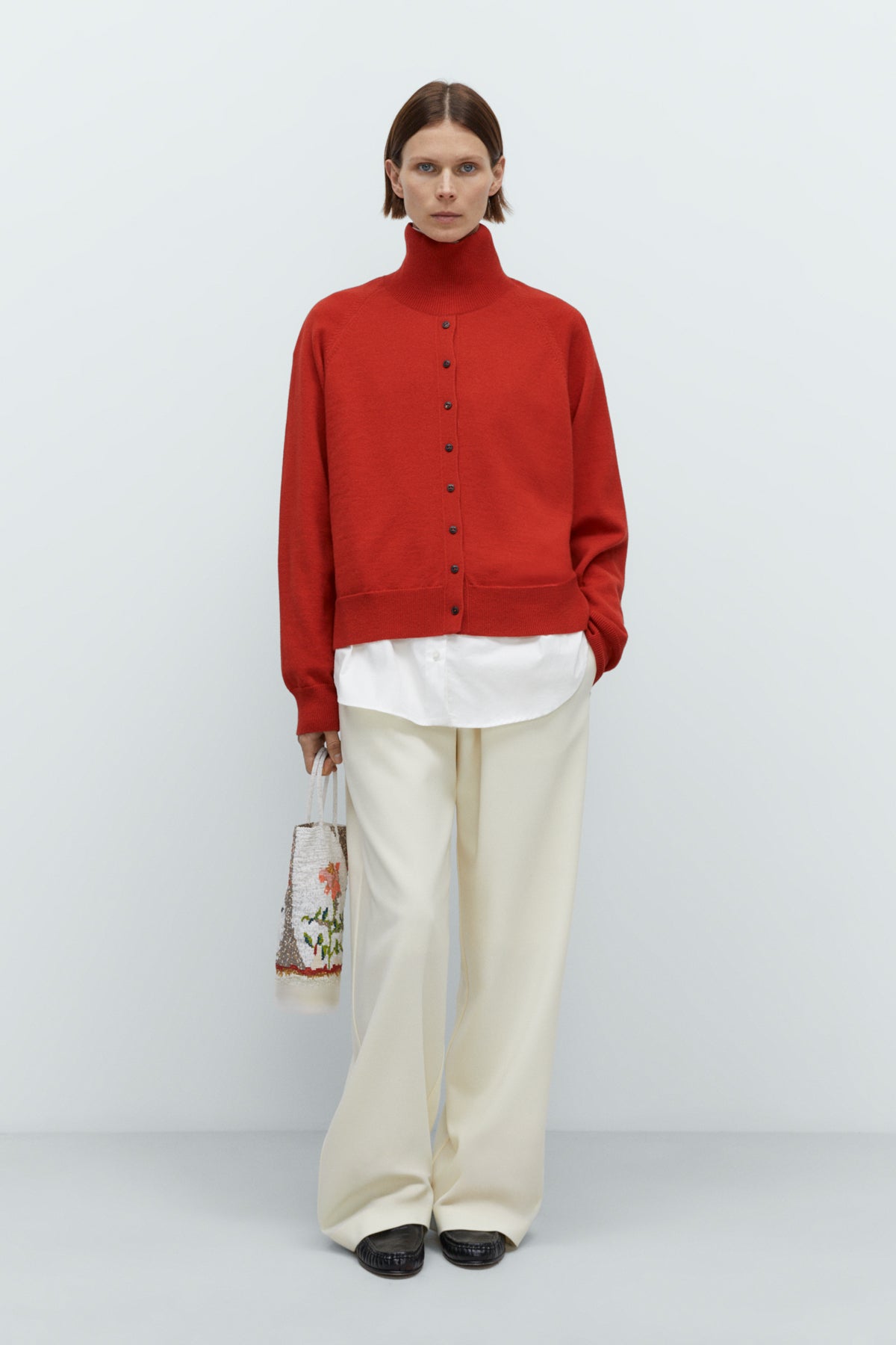 MERINO WOOL BUTTON SWEATER