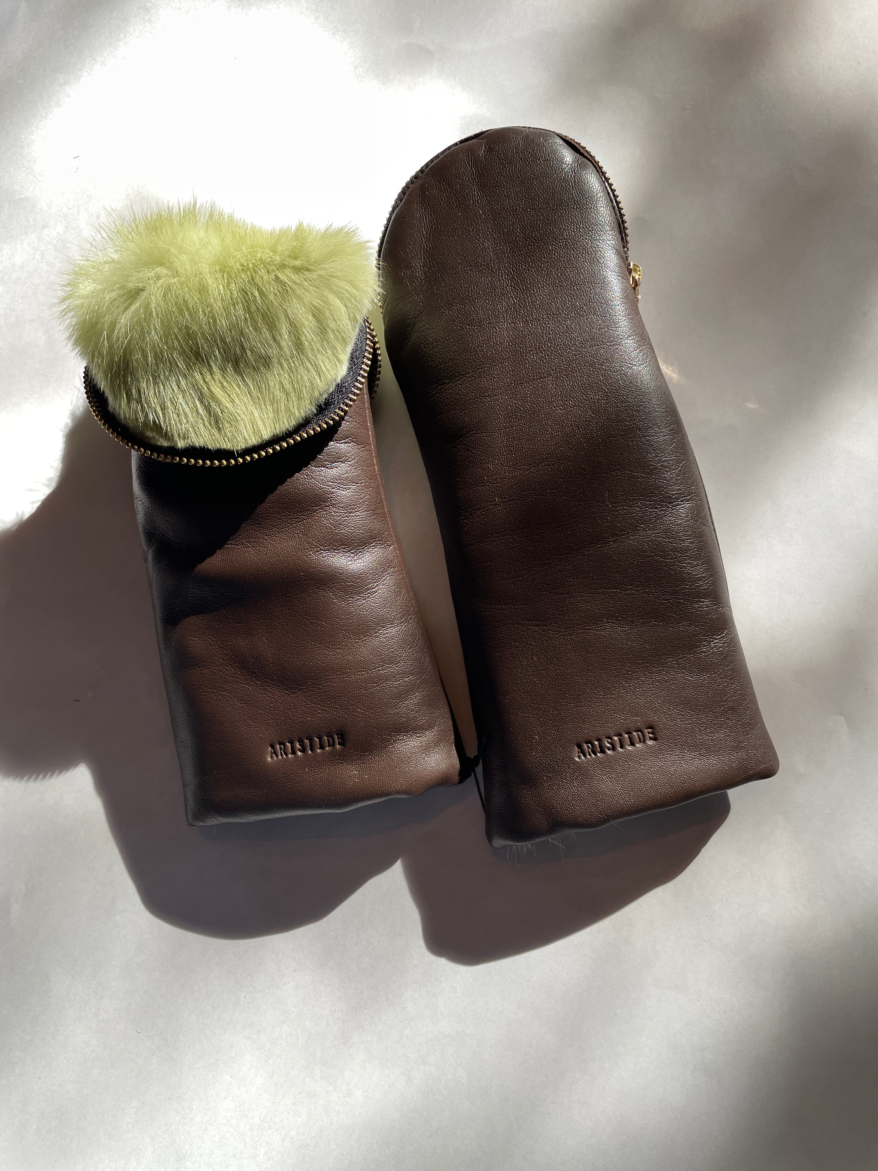 FUR LAMBSKIN MITTENS