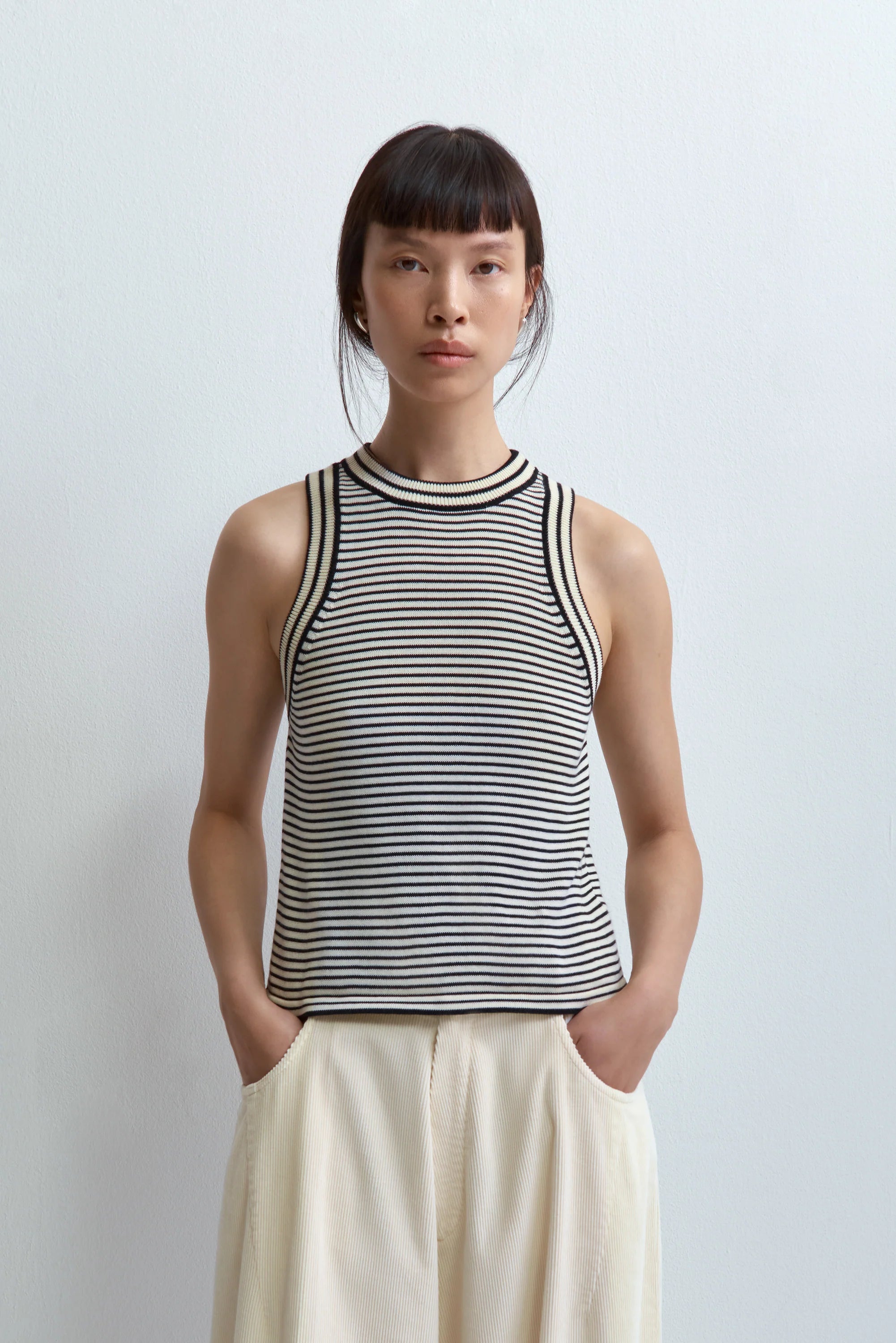 COTTON STRIPED TANK TOP