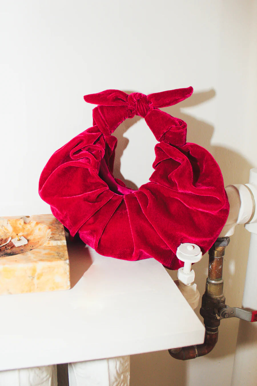 VELVET KIKU CROISSANT PURSE