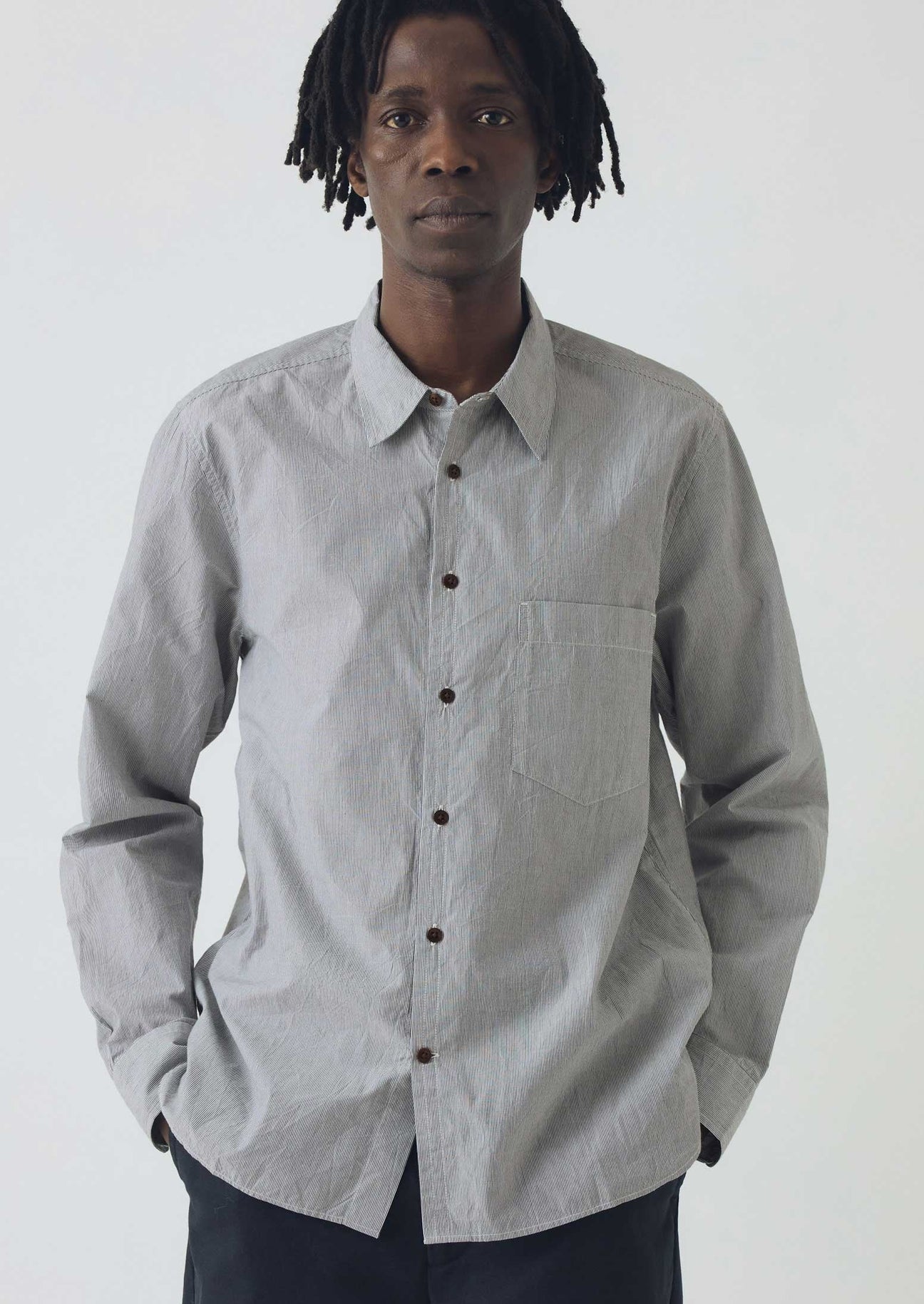 FINE STRIPE COTTON SHIRT