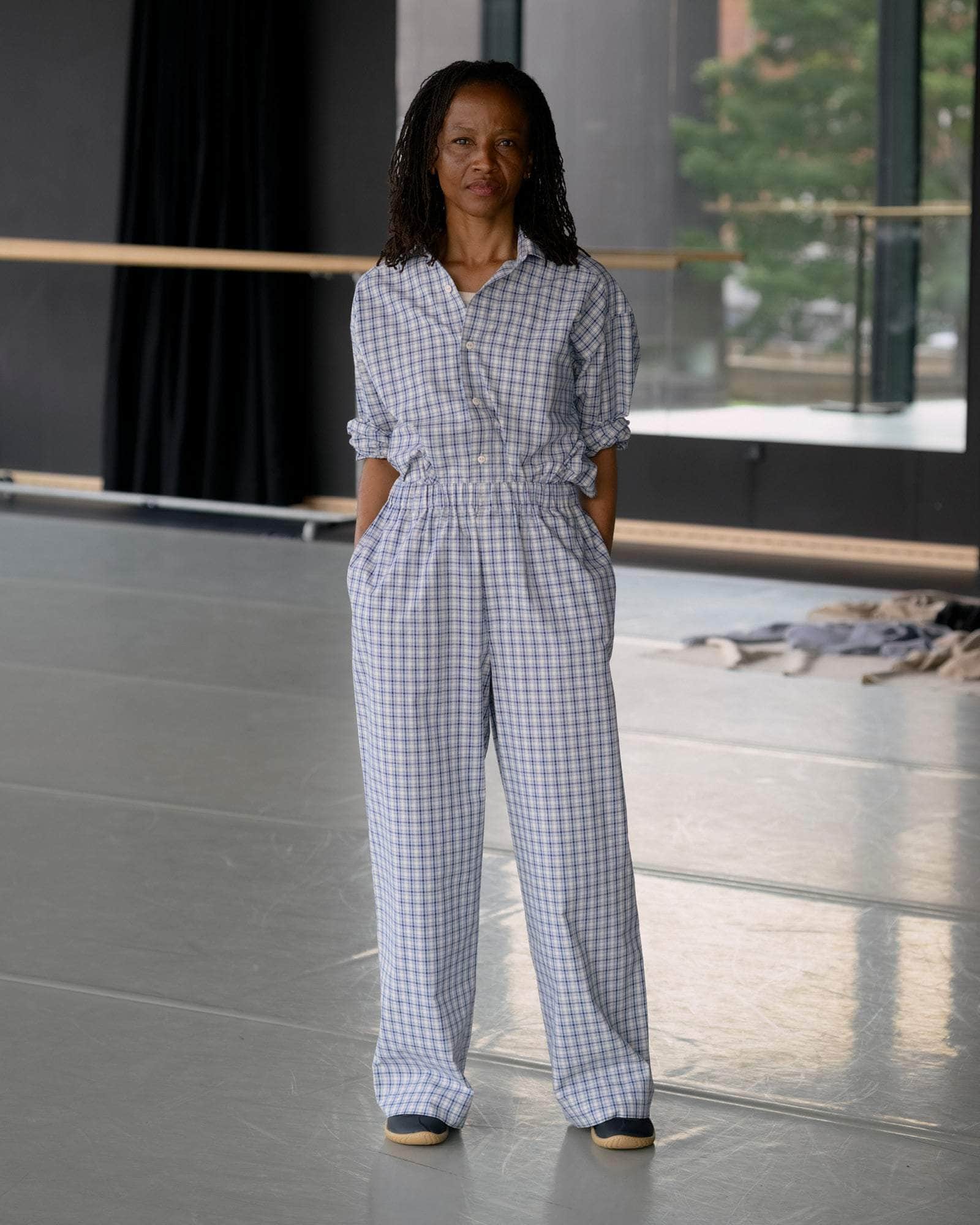 パンツ baserange claude pants blue check XS CLAUDE PANTS – MONTY