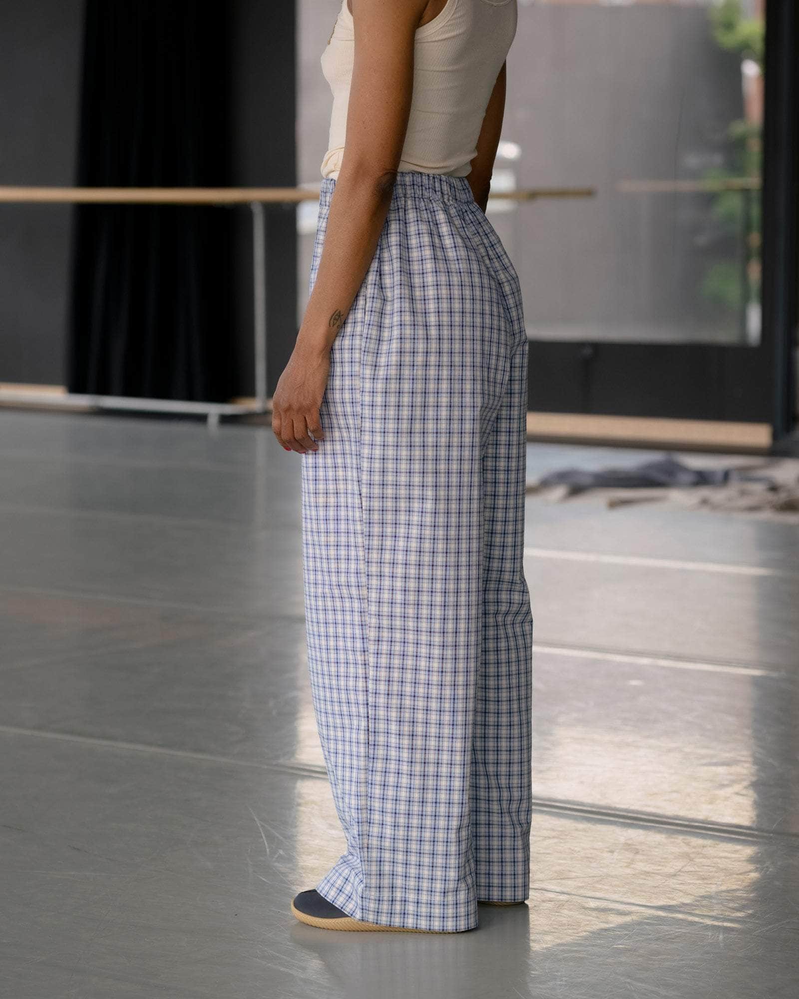 パンツ baserange claude pants blue check XS CLAUDE PANTS – MONTY