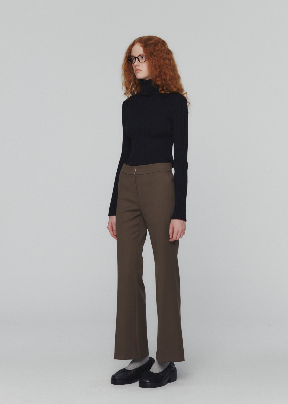 STRAIGHT FIT WOOL PANTS