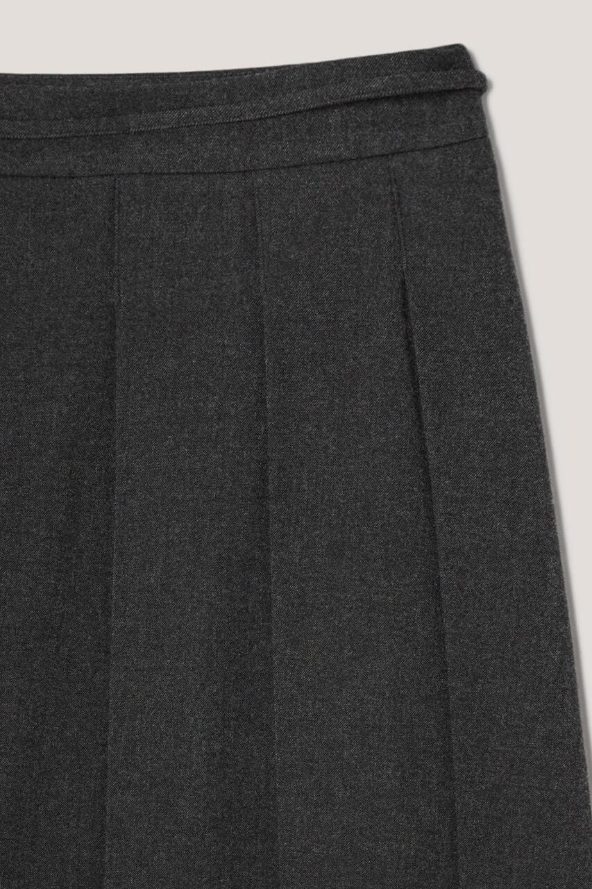 RIBBONED PLEATS WRAP SKIRT