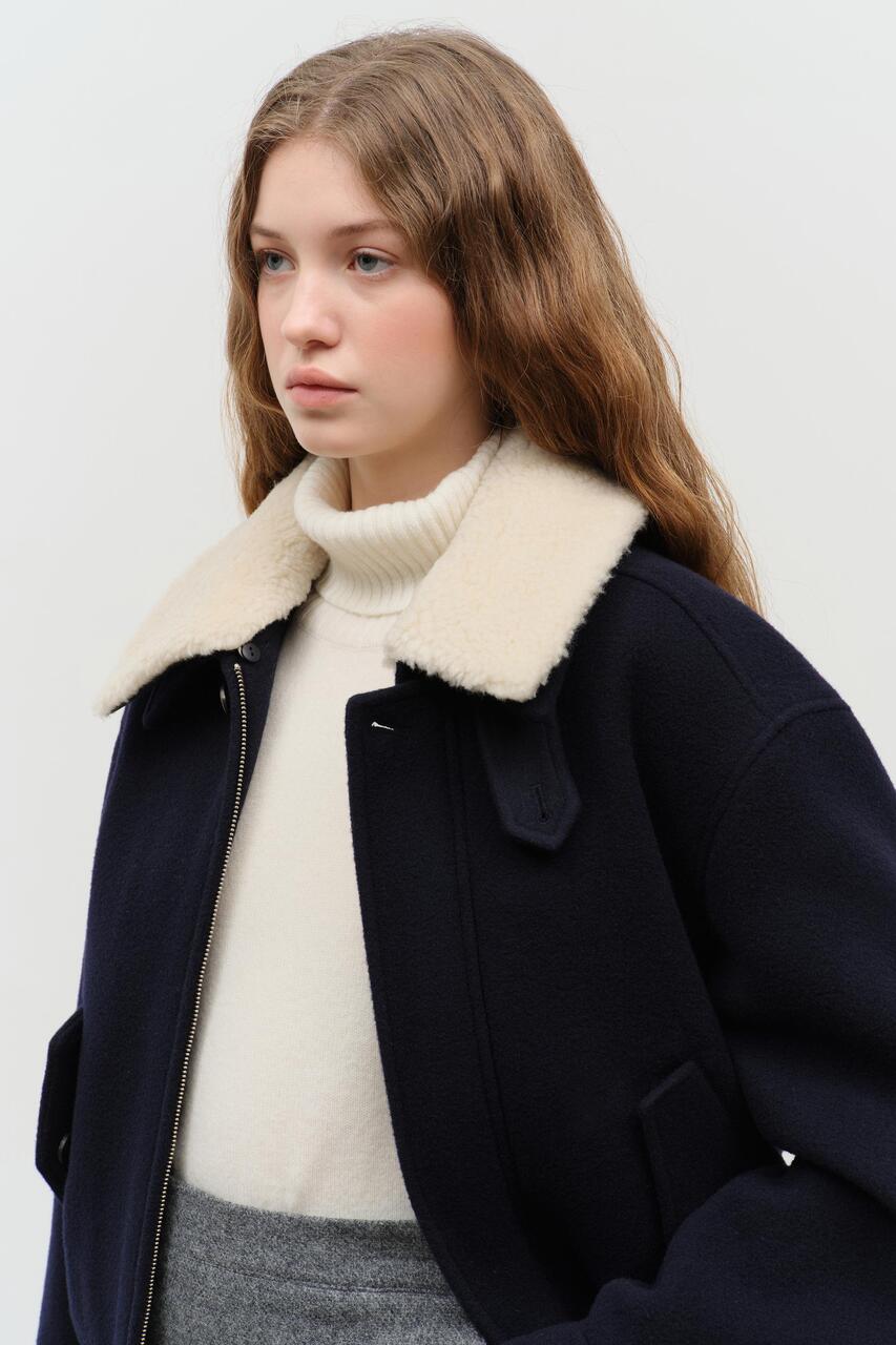 FUR COLLAR BLOUSON JACKET