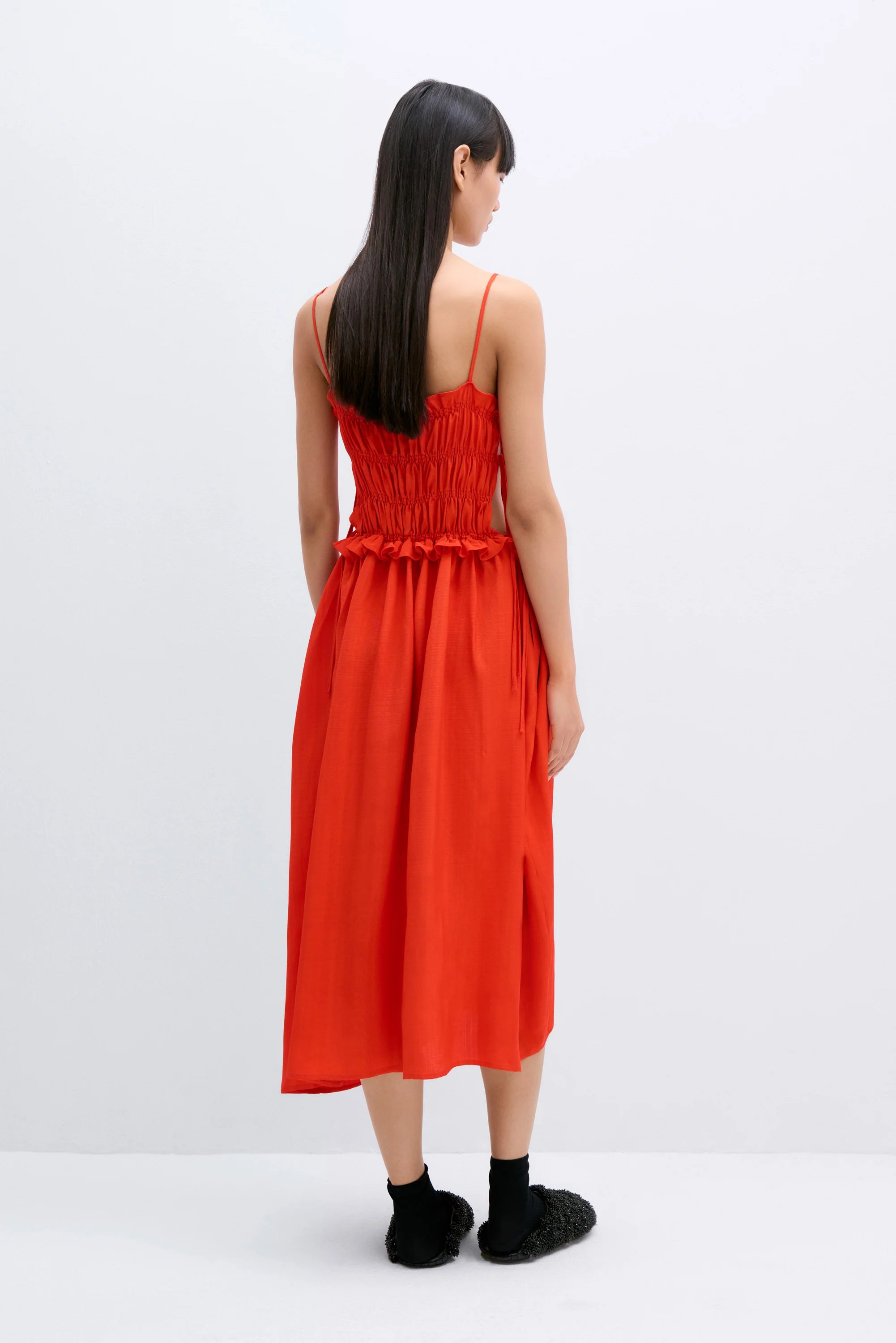 VISCOSE GATHERED DRESS