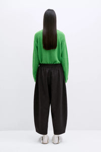 WOOL CURVED PANTS