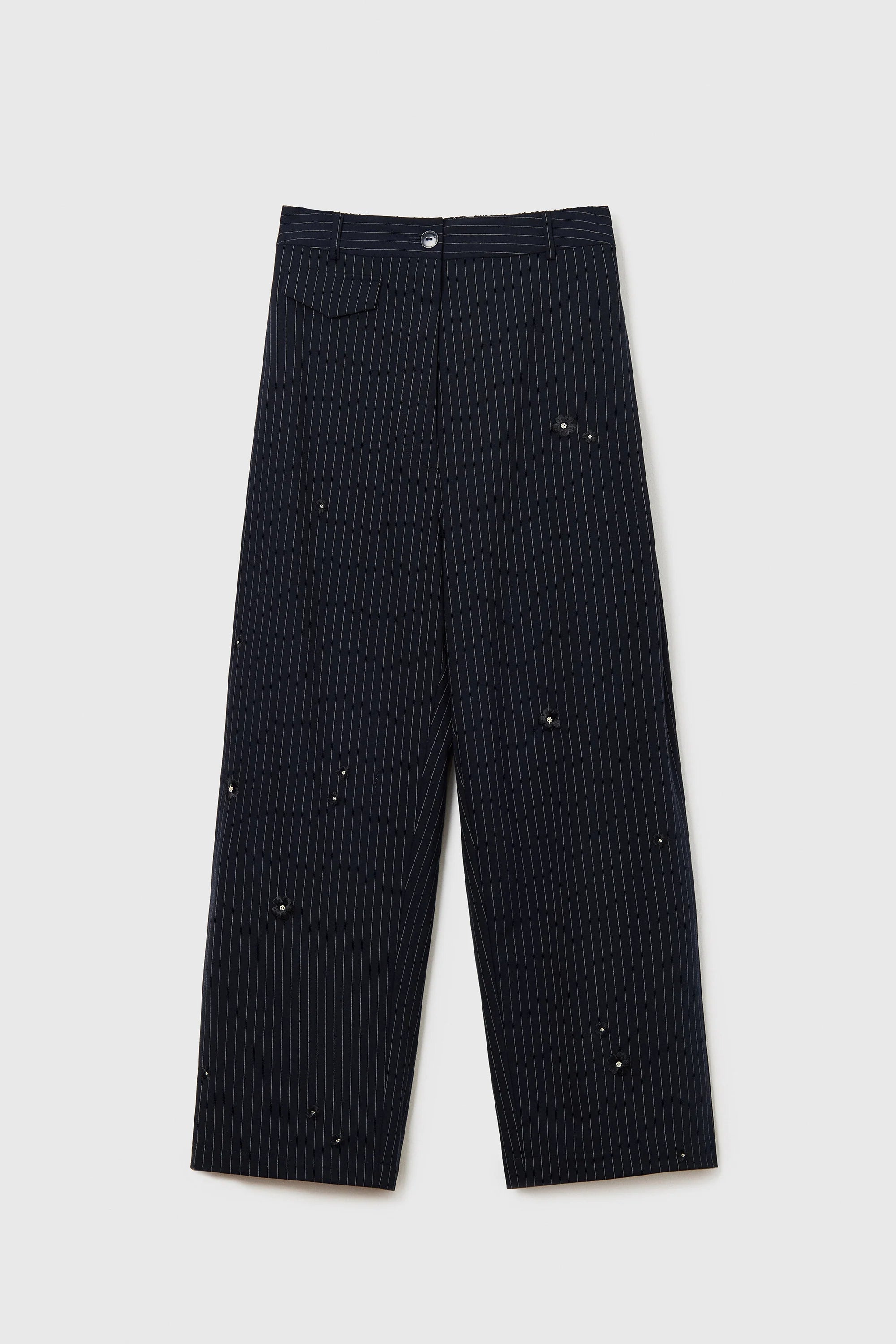 TAILORING FLOWER PINSTRIPE PANTS