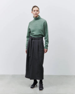 WOOL PLEATED SKIRT