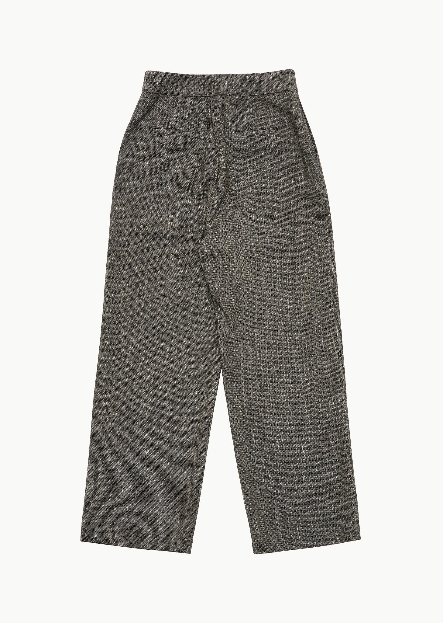 WOOL TWO TUCK WRAP PANTS