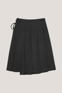 RIBBONED PLEATS WRAP SKIRT