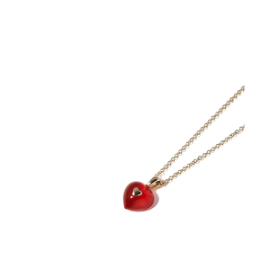 VERY VINTAGE TINY RED HEART NECKLACE