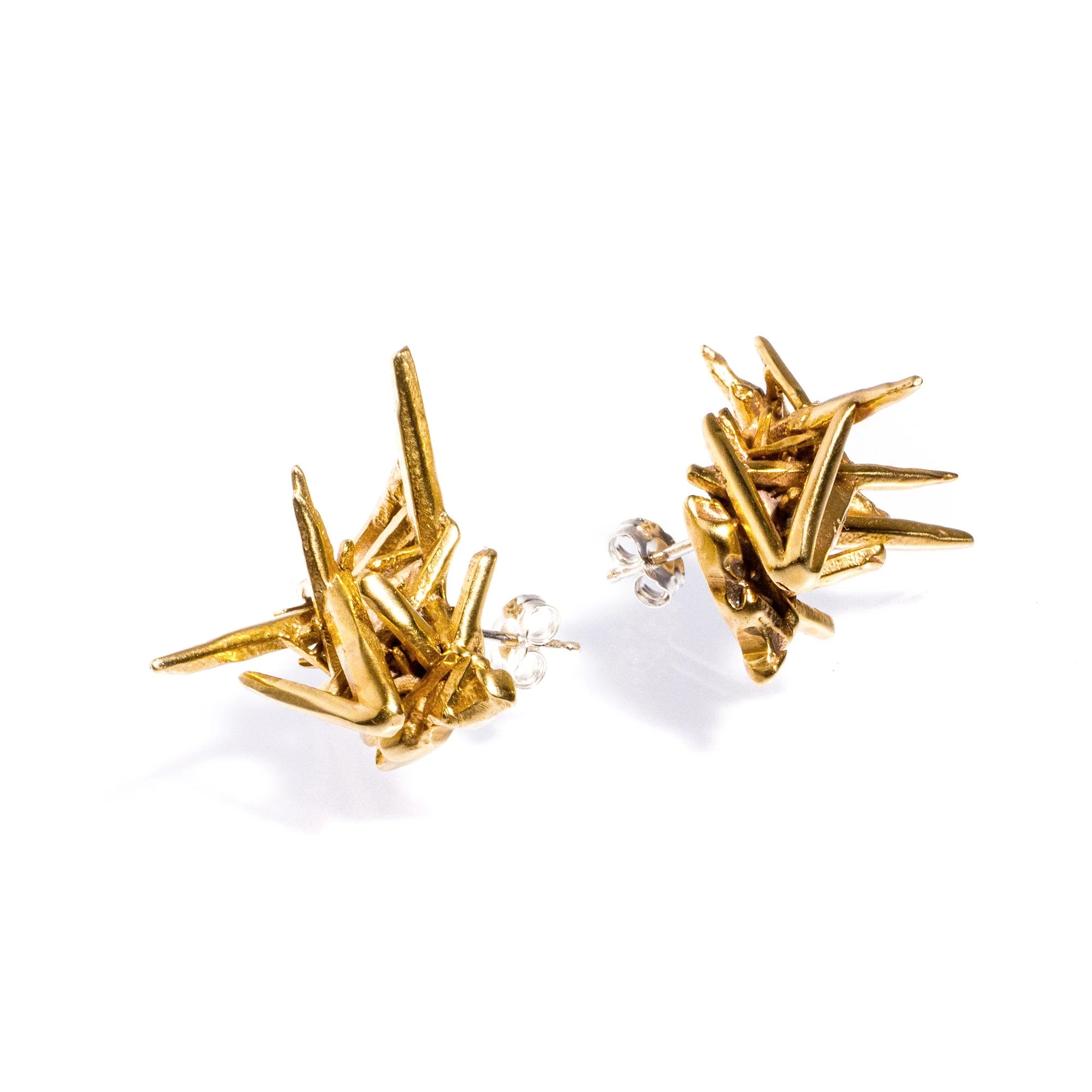 BRASS CHLORITE CLUSTER STUDS