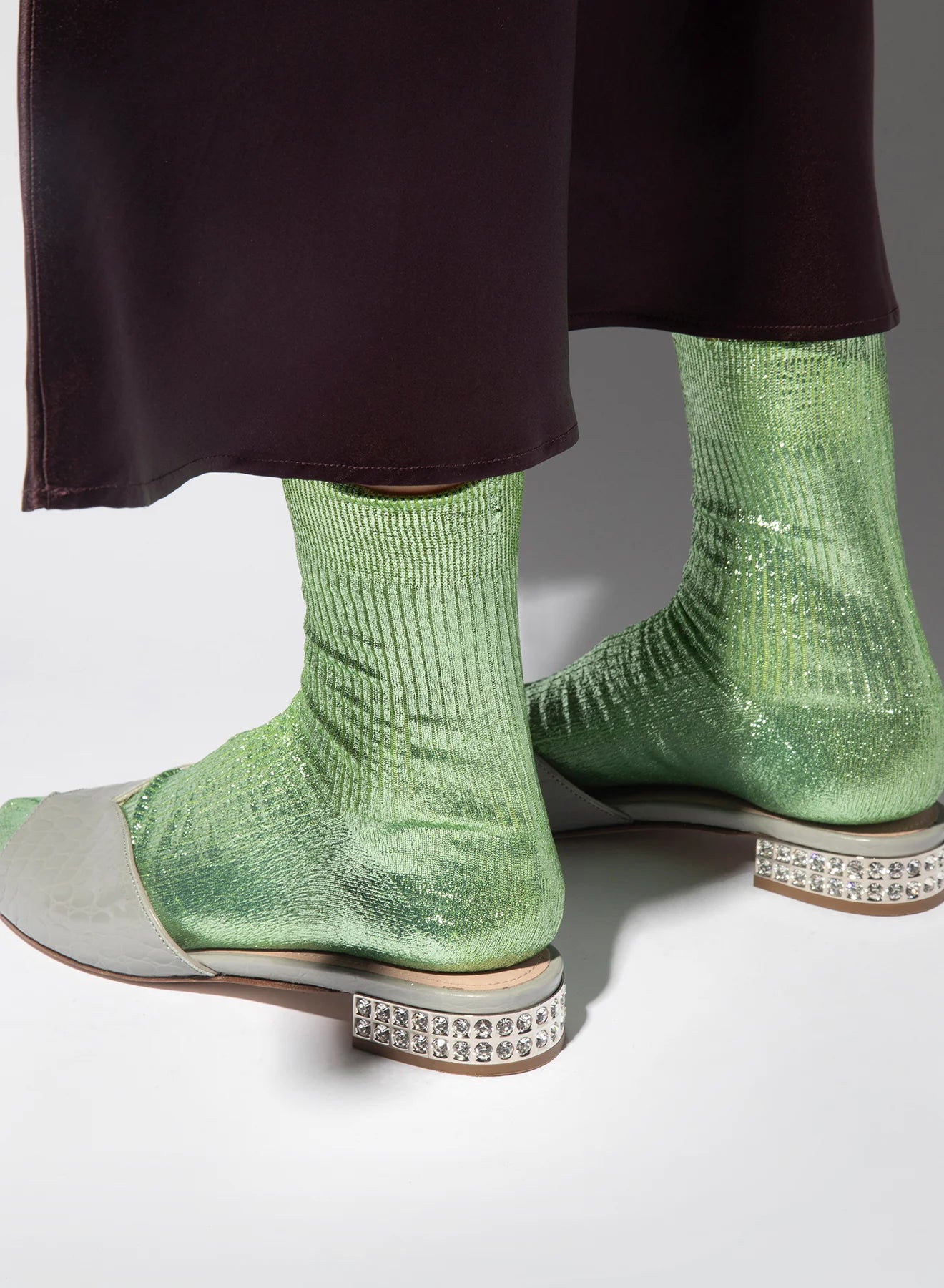 LAMINATED RIBBED SOCK